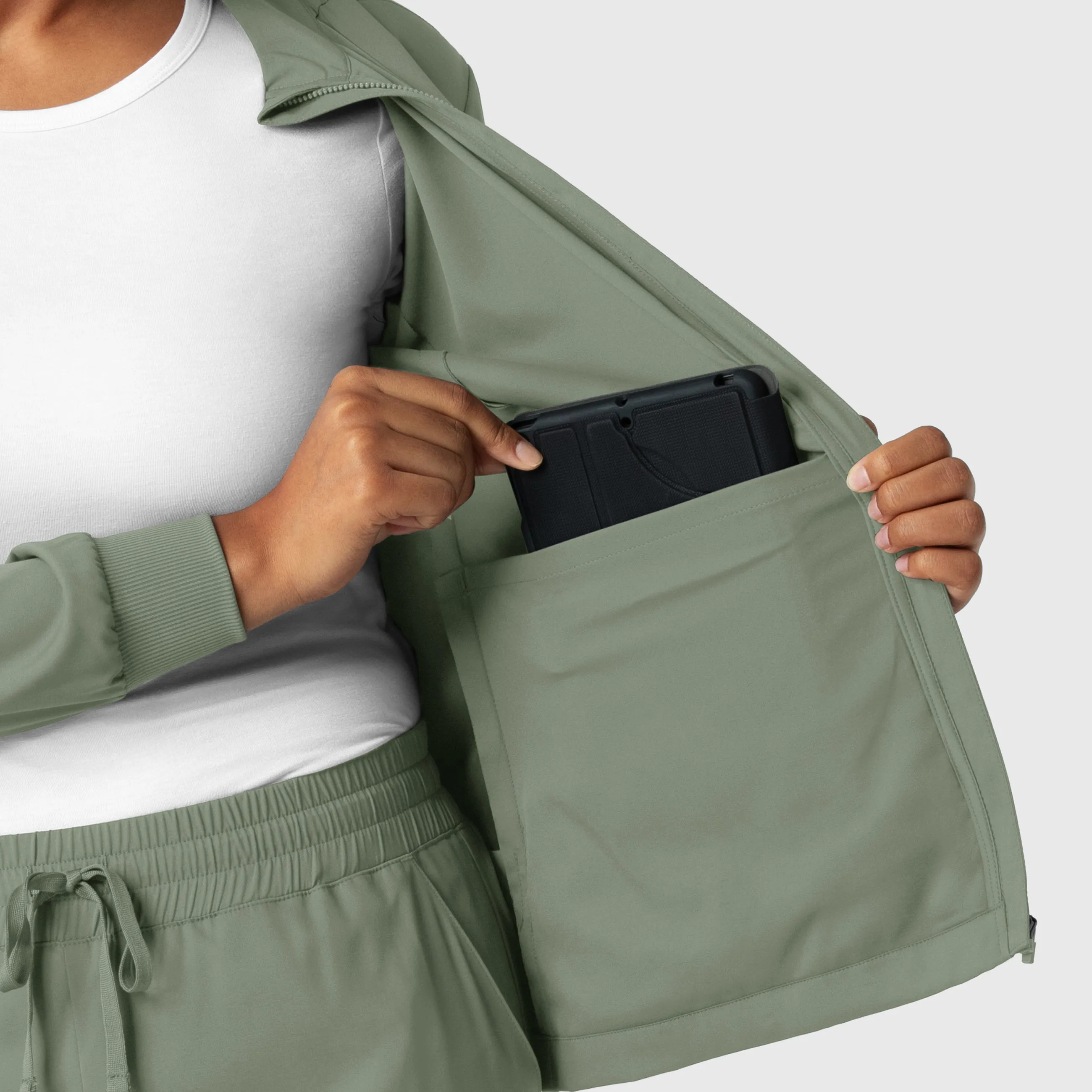 Boundless 8151 Warm Up Scrub Jacket Sage