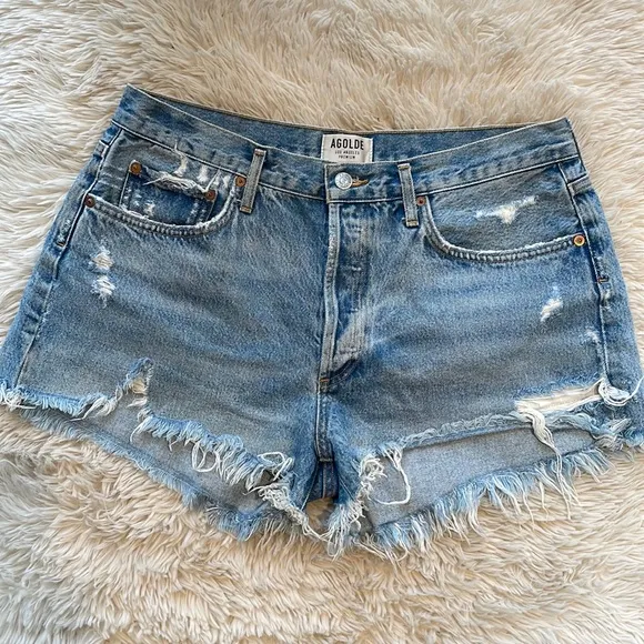 Brand New Agolde Parker Cut-Off Denim  Shorts