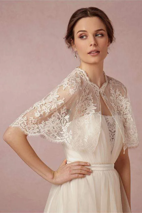 Bridal Lace Jacket Wedding Capes For Bridal Wedding Shawl