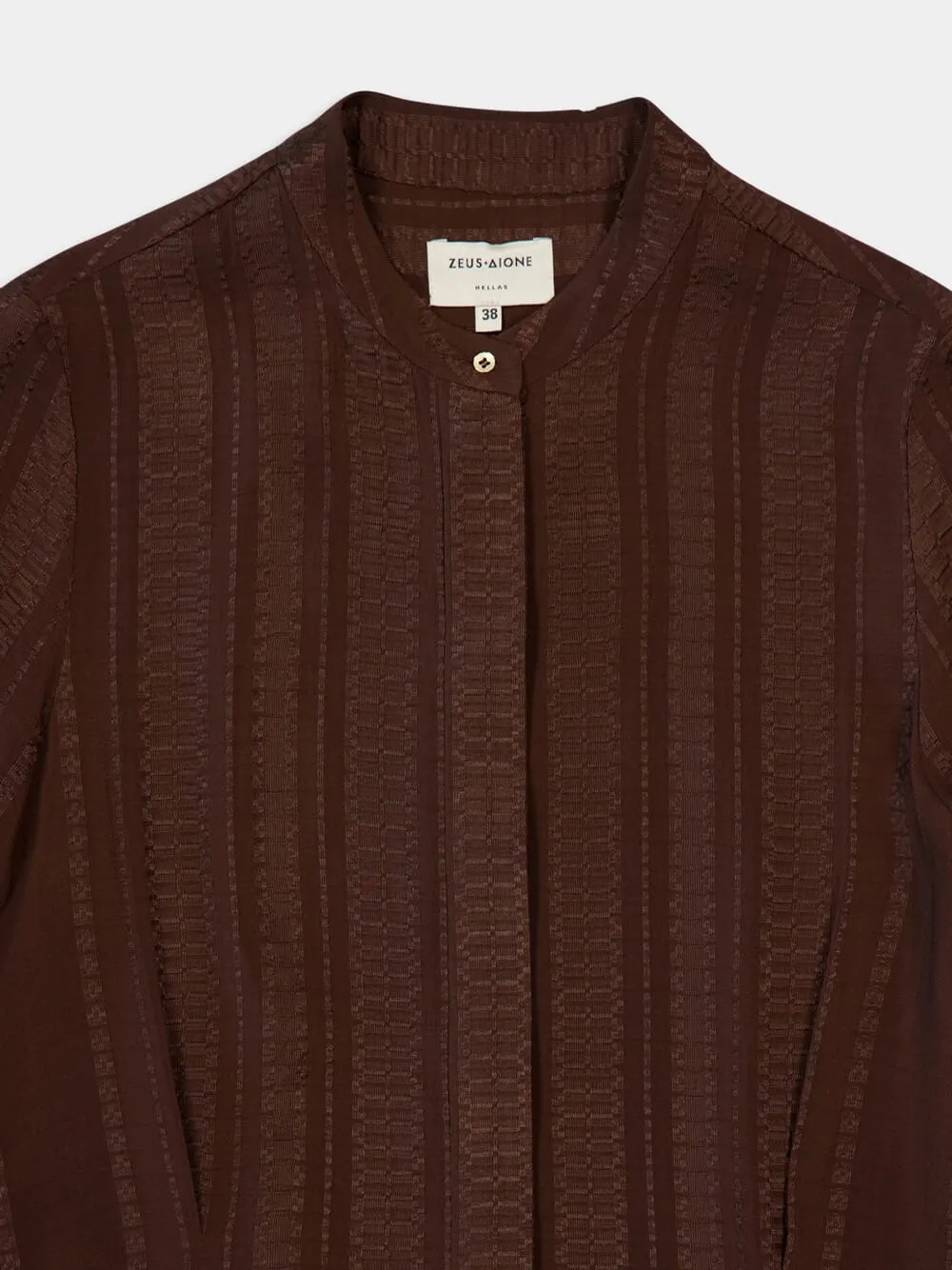Brown Hera Textured Silk Dress