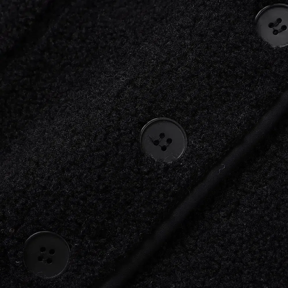 Button-Front Textured Coat