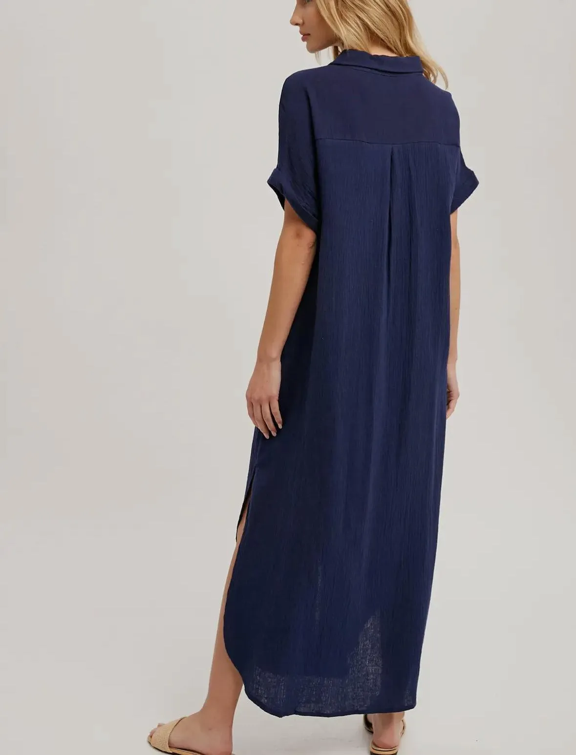 Button Up Maxi Shirt Dress