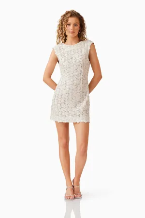 Cali Shift Mini Dress - Ivory Gold