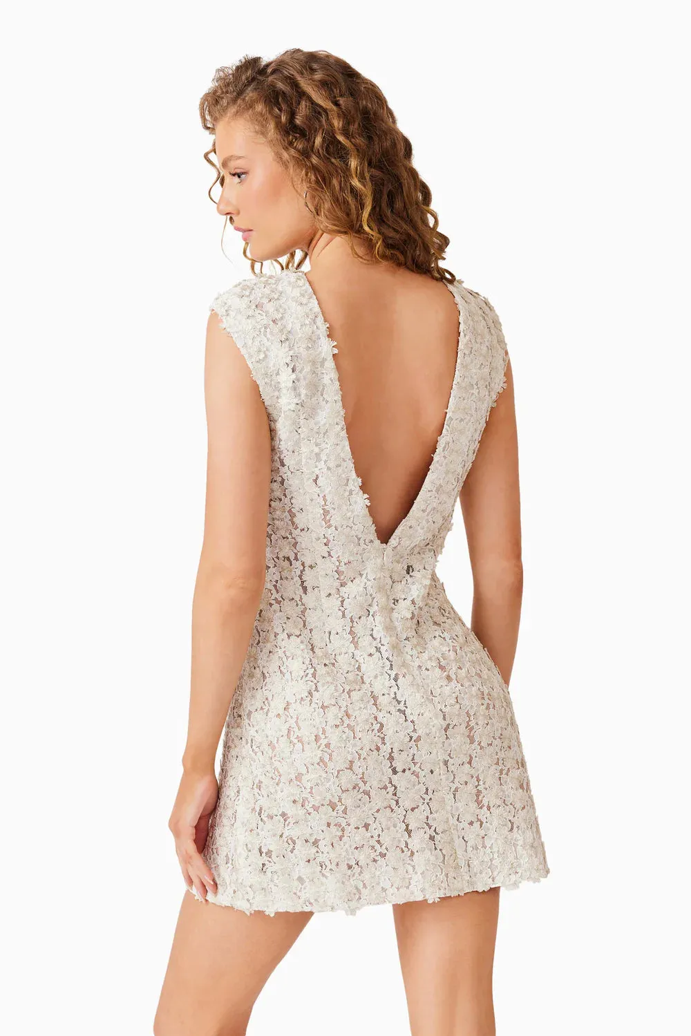 Cali Shift Mini Dress - Ivory Gold