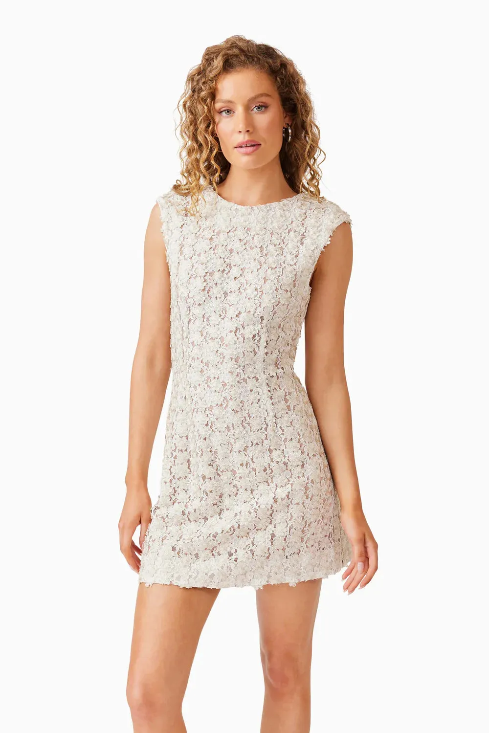 Cali Shift Mini Dress - Ivory Gold