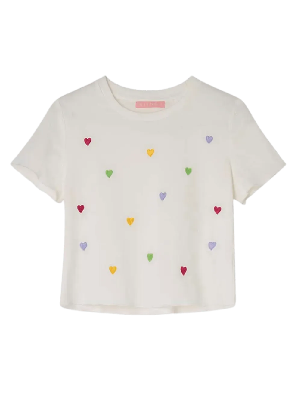 Camiseta cropped corazones
