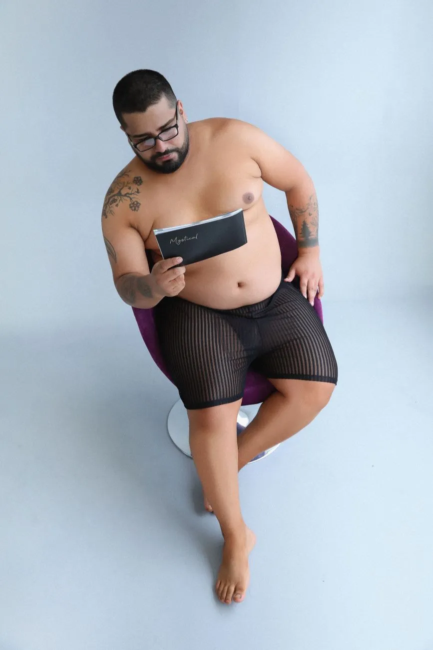 CandyMan 99497X Mesh Lounge Shorts Black Plus Sizes