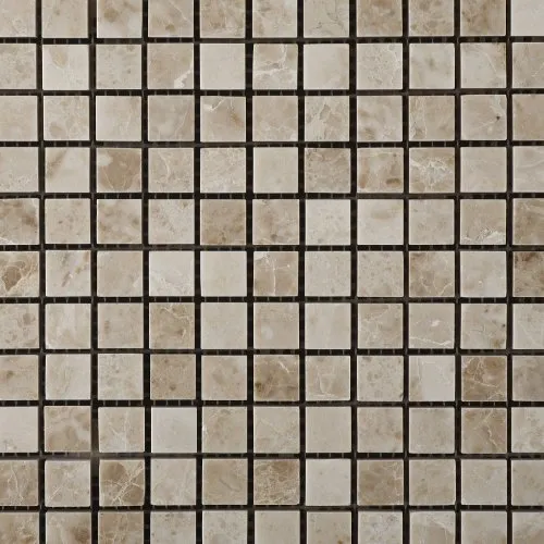 Cappuccino Marble 5/8 X 5/8 Polished Mosaic Tile Mesh - 6" X 6" Sample