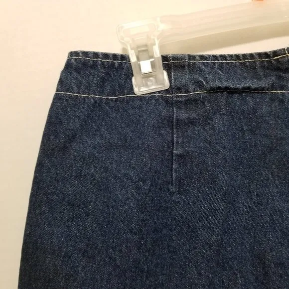 Carolina Blues skort 14 VINTAGE denim jean skirt front shorts back bandana trim