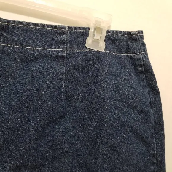 Carolina Blues skort 14 VINTAGE denim jean skirt front shorts back bandana trim