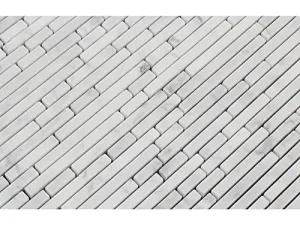 Carrara White Italian (Bianco Carrara) Marble Single Color Bamboo Sticks, Polished