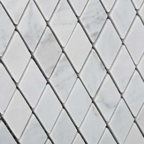 Carrara White Marble Polished 1" Diamond Mosaic Tile - Lot of 50 sq. ft.
