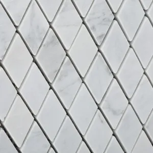 Carrara White Marble Polished 1" Diamond Mosaic Tile - Lot of 50 sq. ft.
