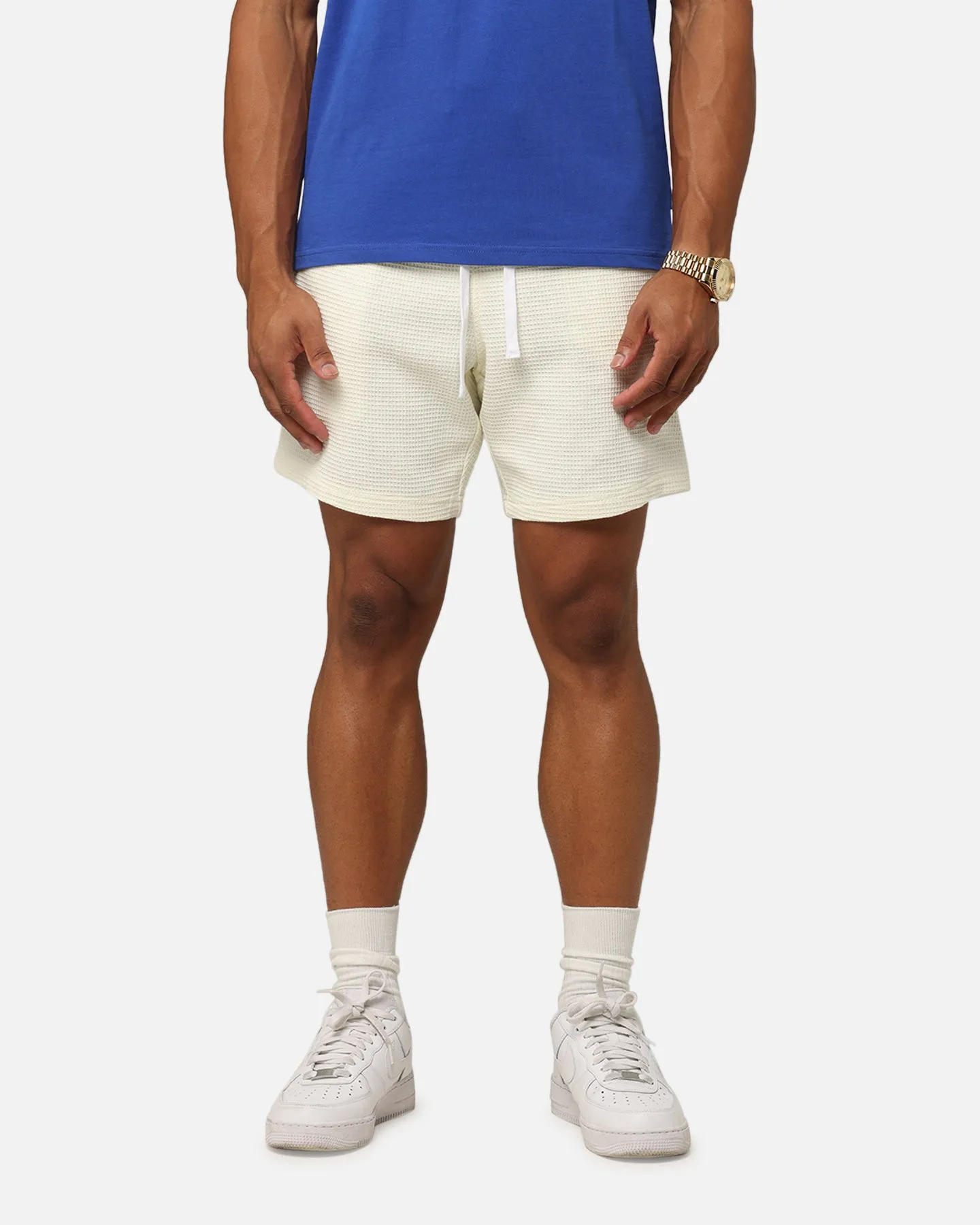 Carre Waffle Shorts Off White