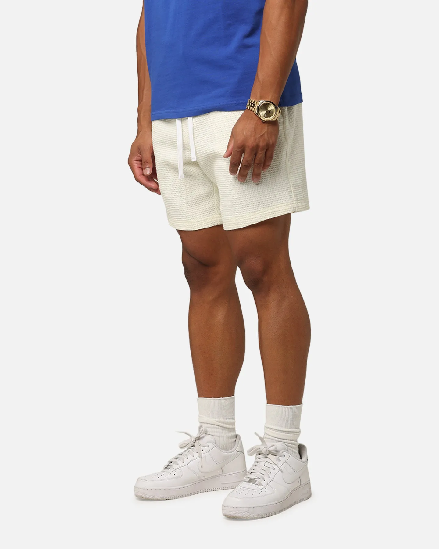 Carre Waffle Shorts Off White
