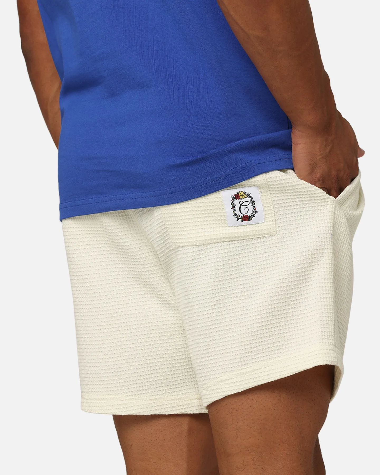 Carre Waffle Shorts Off White