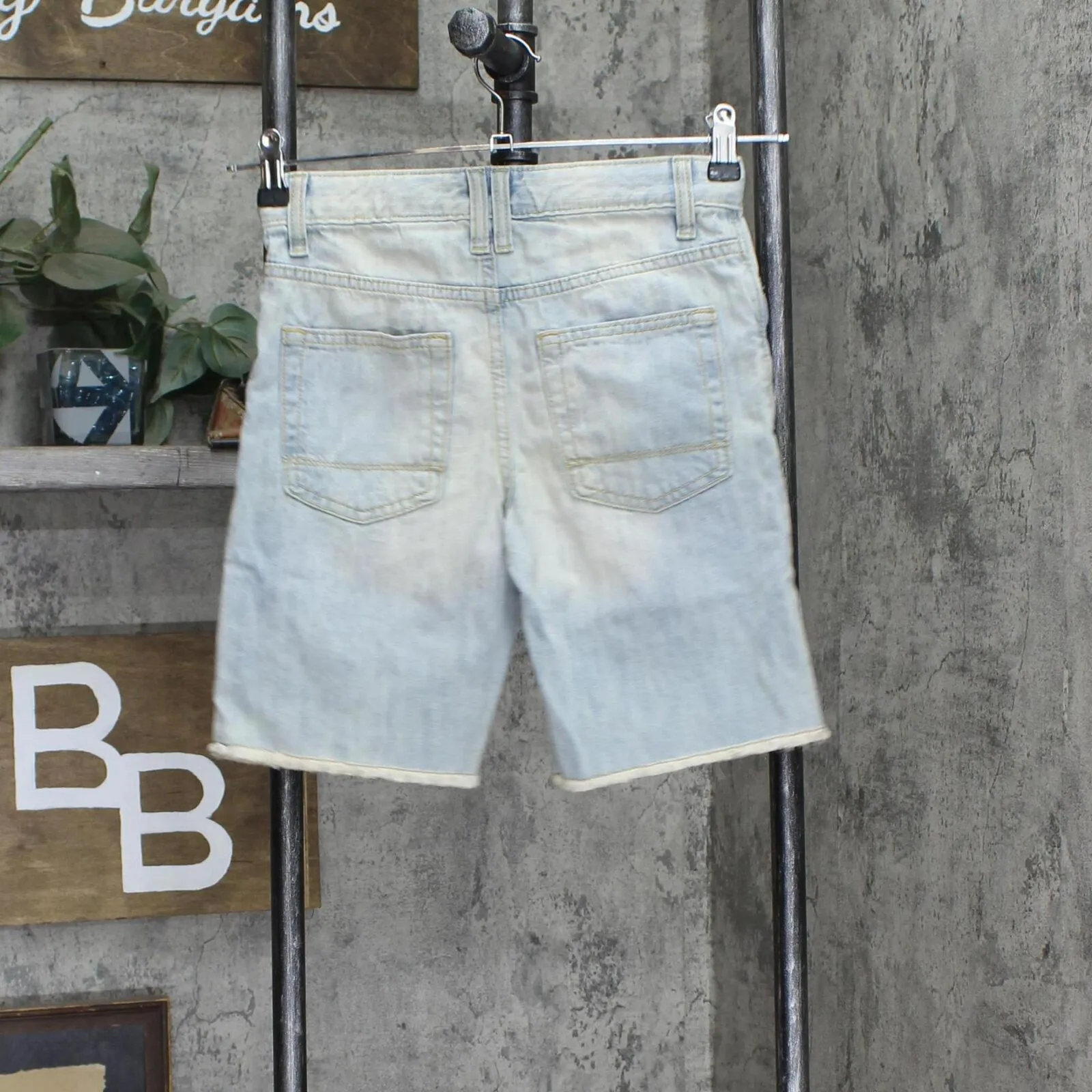 Cat & Jack Kids Boys Distressed Vintage Wash Denim Jean Shorts Light Blue 10