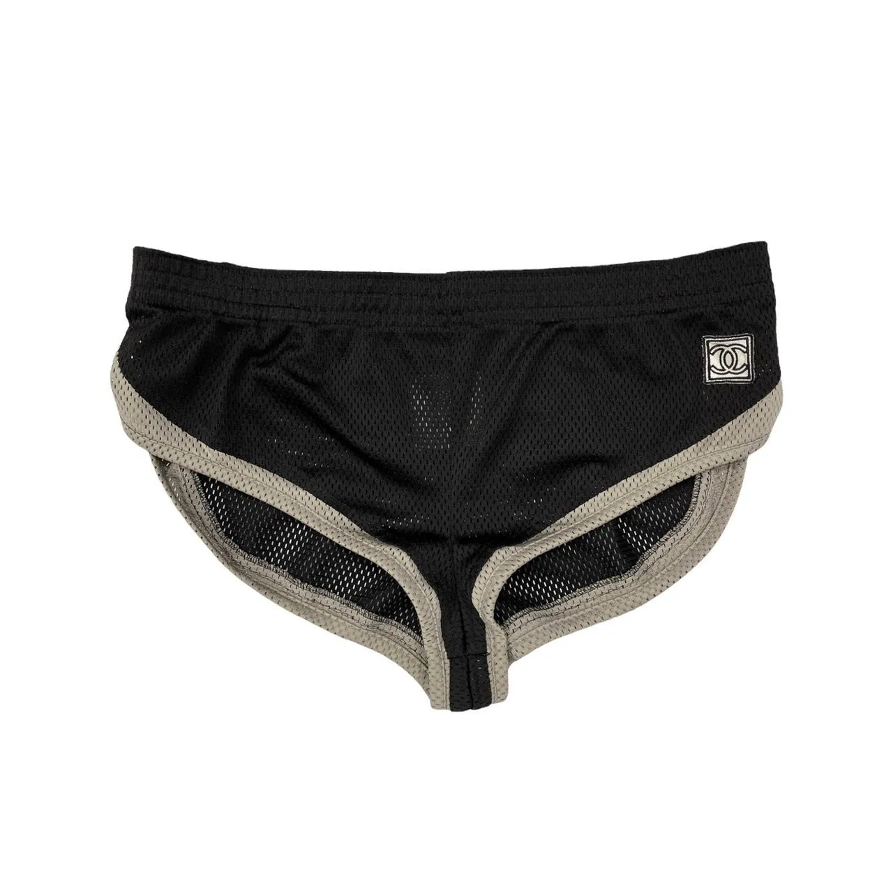 Chanel Black Logo Mesh Shorts