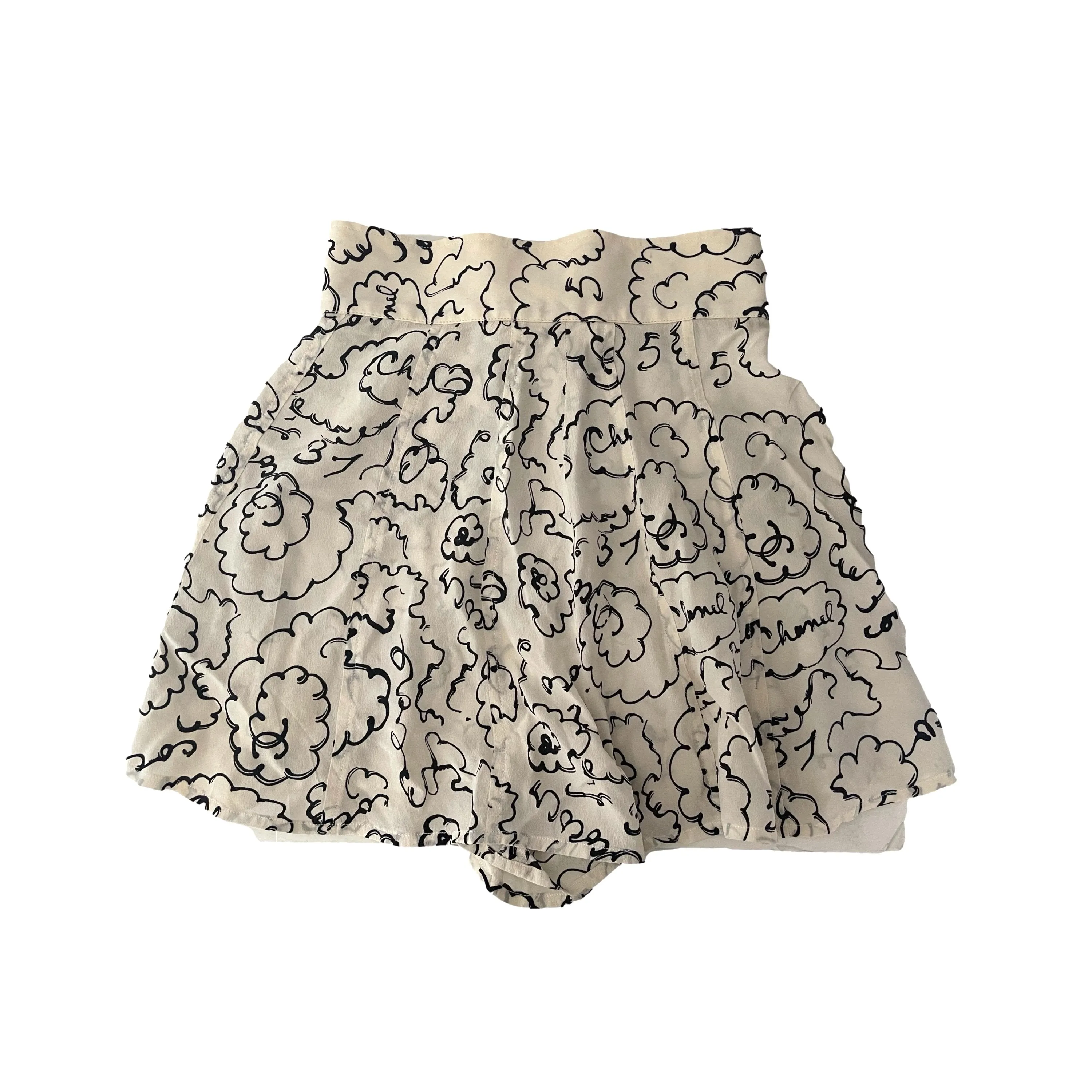 Chanel Cream Cloud Logo Shorts