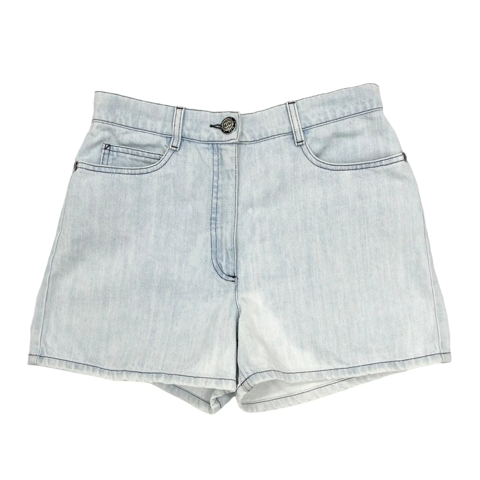 Chanel Denim Logo Shorts