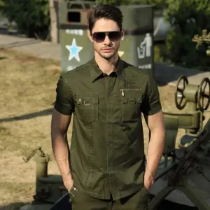 Chemise vert camouflage militaire