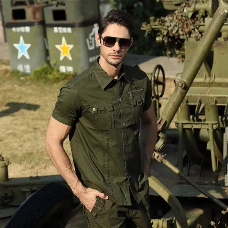 Chemise vert camouflage militaire