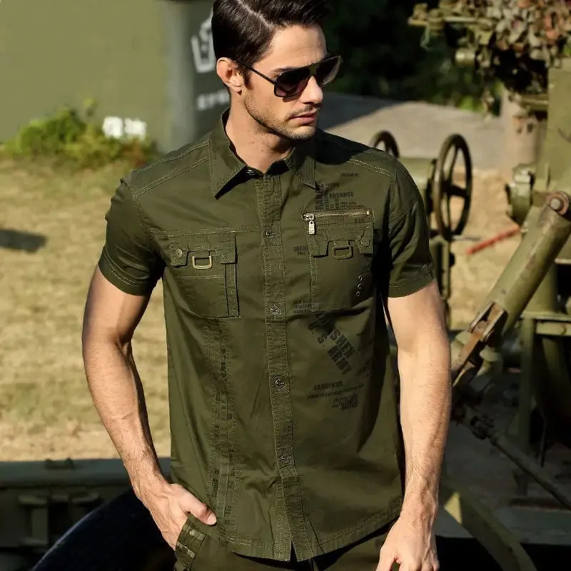 Chemise vert camouflage militaire