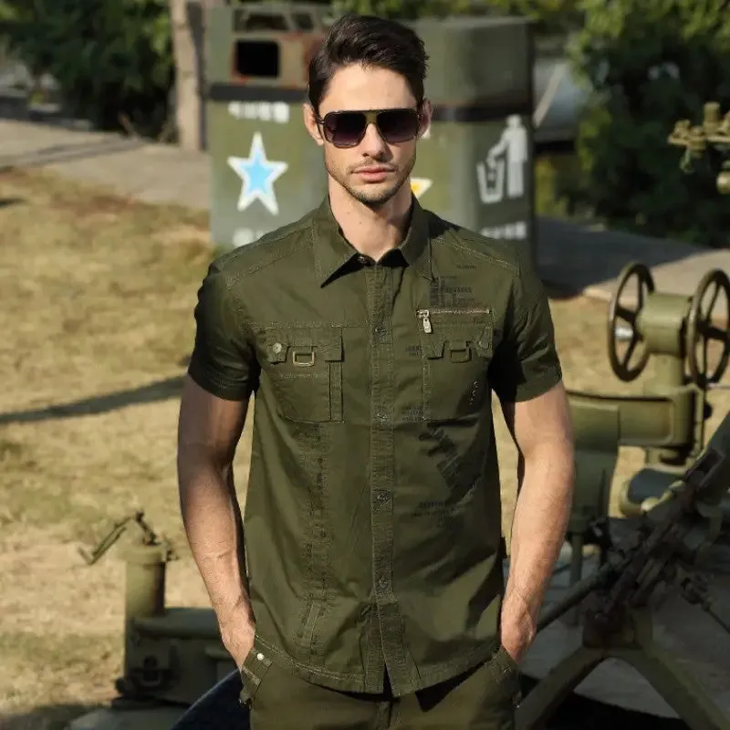 Chemise vert camouflage militaire
