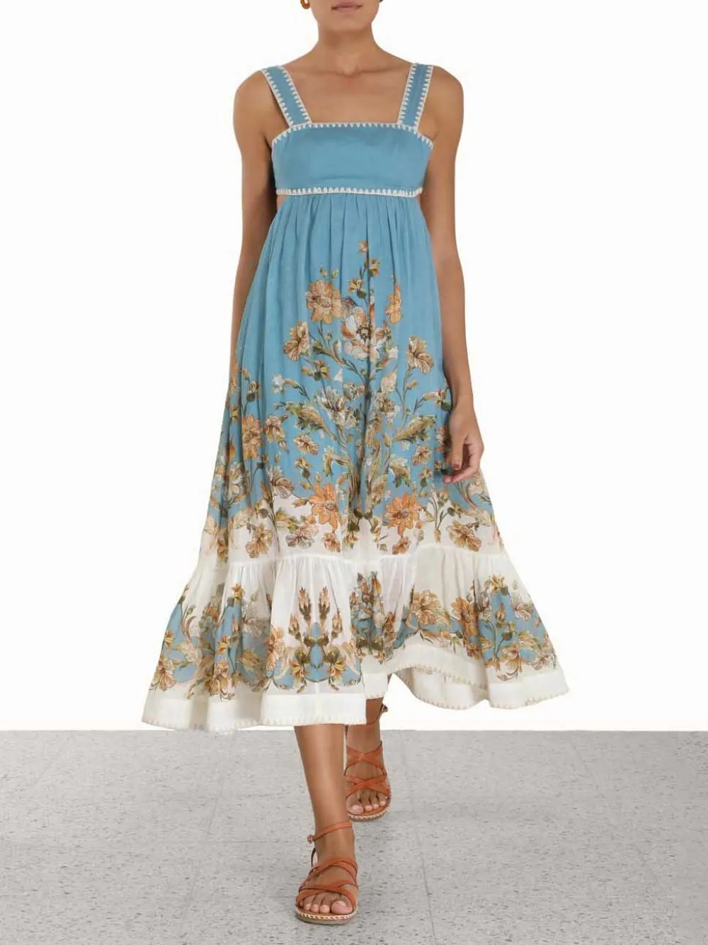 Chintz Tiered Floral Midi Dress