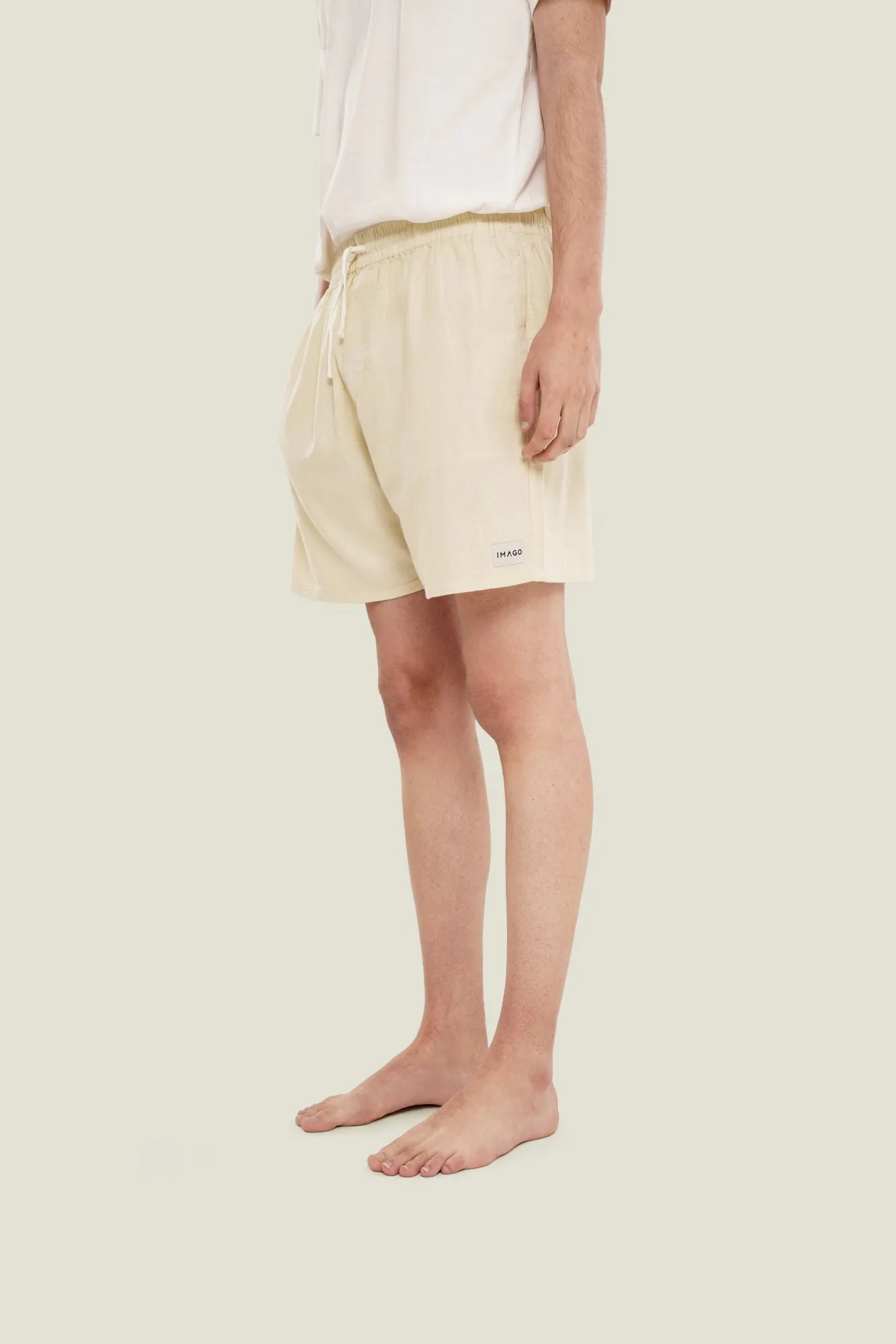 Cloud Cream Linen Shorts