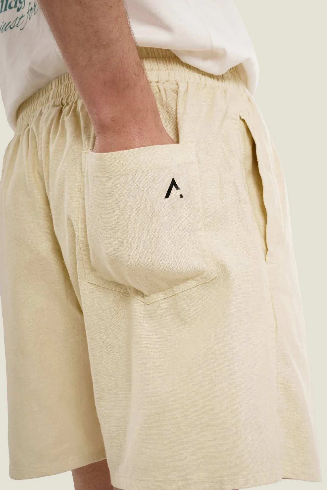 Cloud Cream Linen Shorts