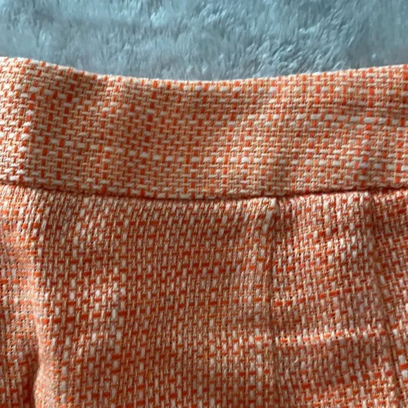 CLUB MONACO Sabrina orange tweed style woven silk blend shorts size 0 like new