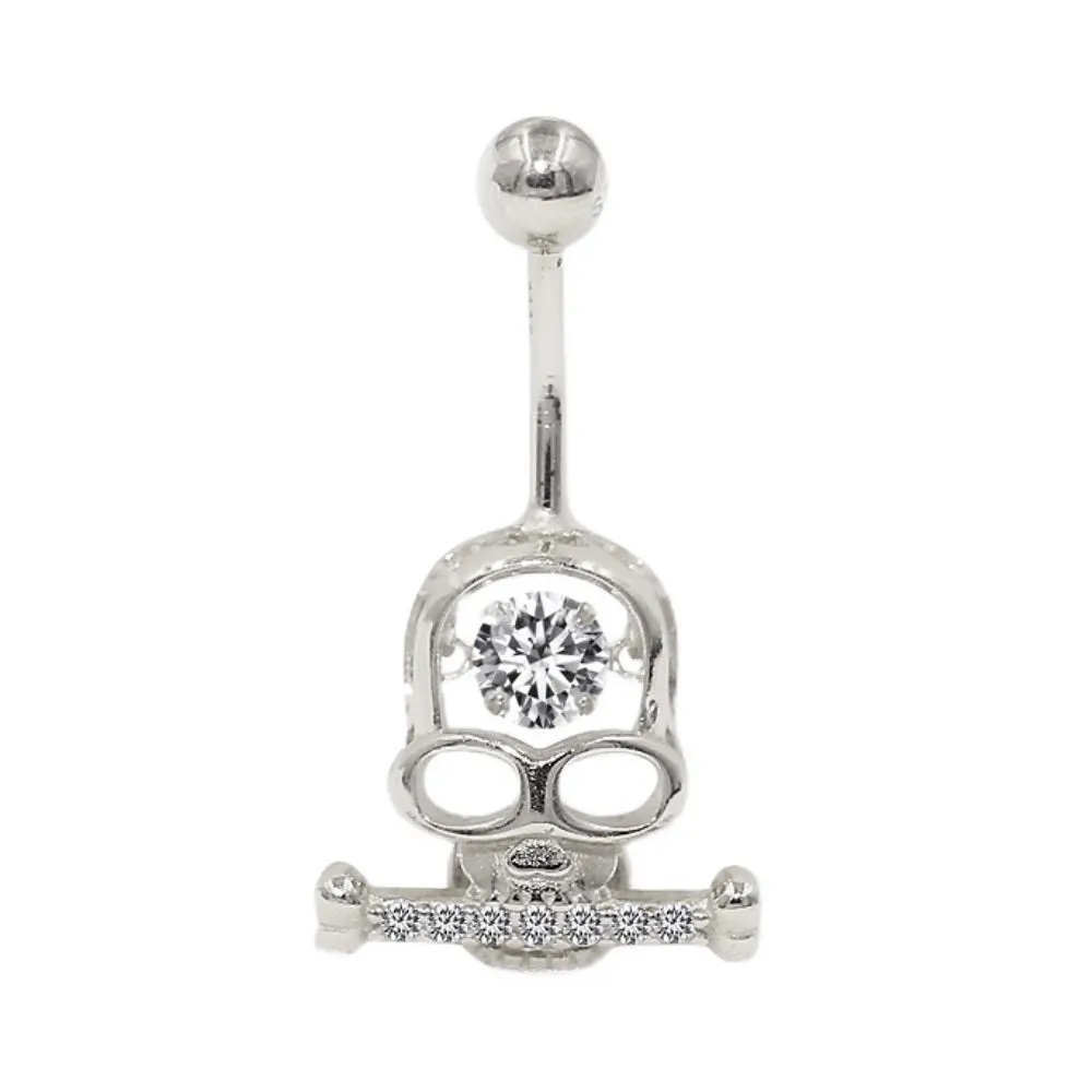 Dancing Diamond Skull Belly Button