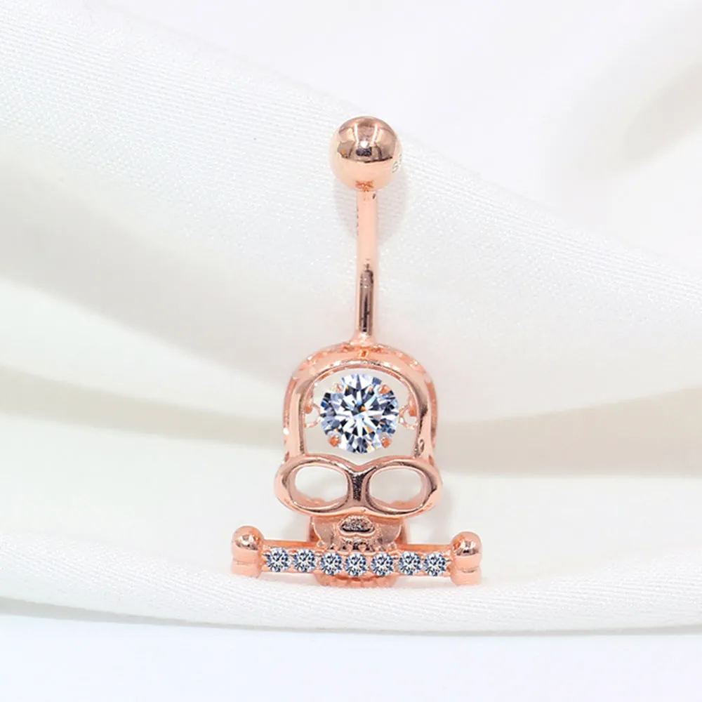 Dancing Diamond Skull Belly Button