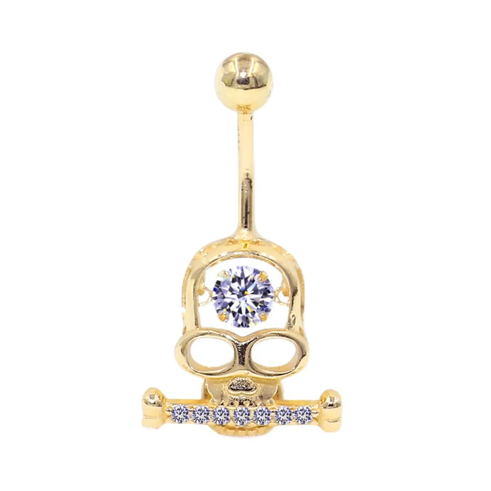 Dancing Diamond Skull Belly Button