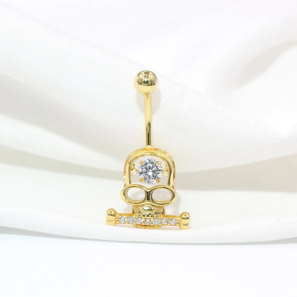 Dancing Diamond Skull Belly Button
