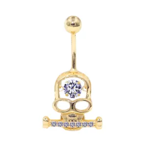 Dancing Diamond Skull Belly Button