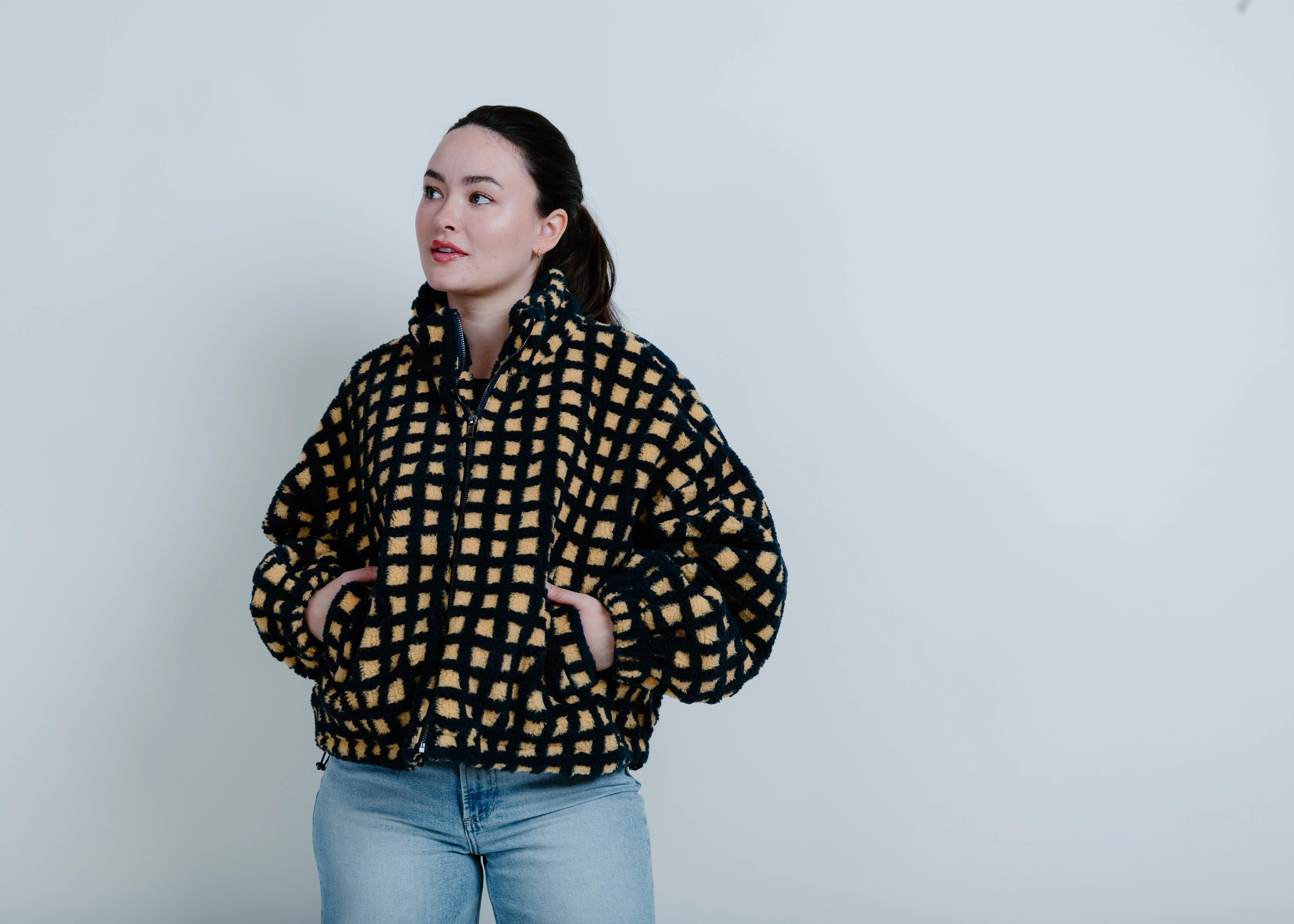 Danni Sherpa Jacket - Navy