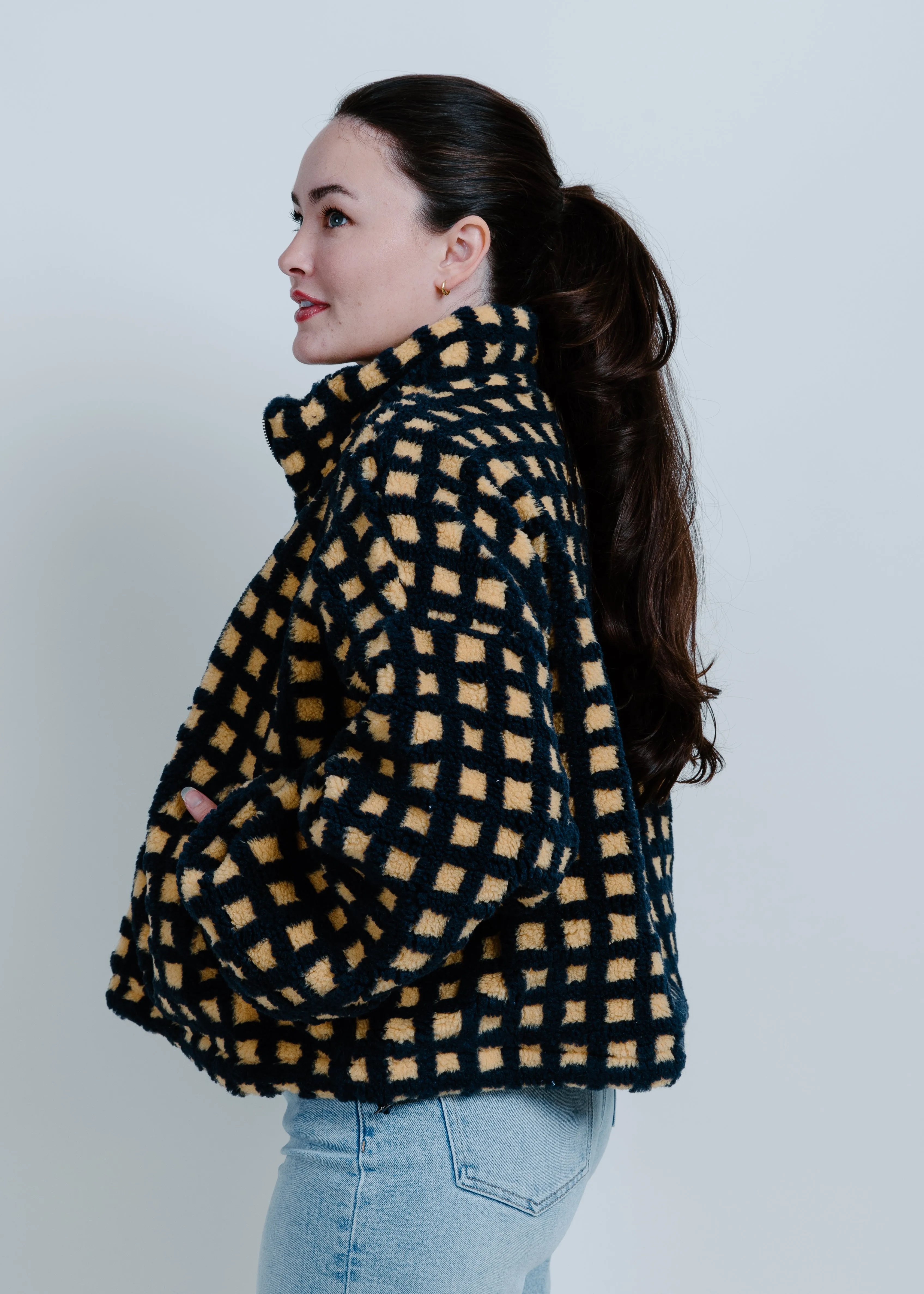Danni Sherpa Jacket - Navy