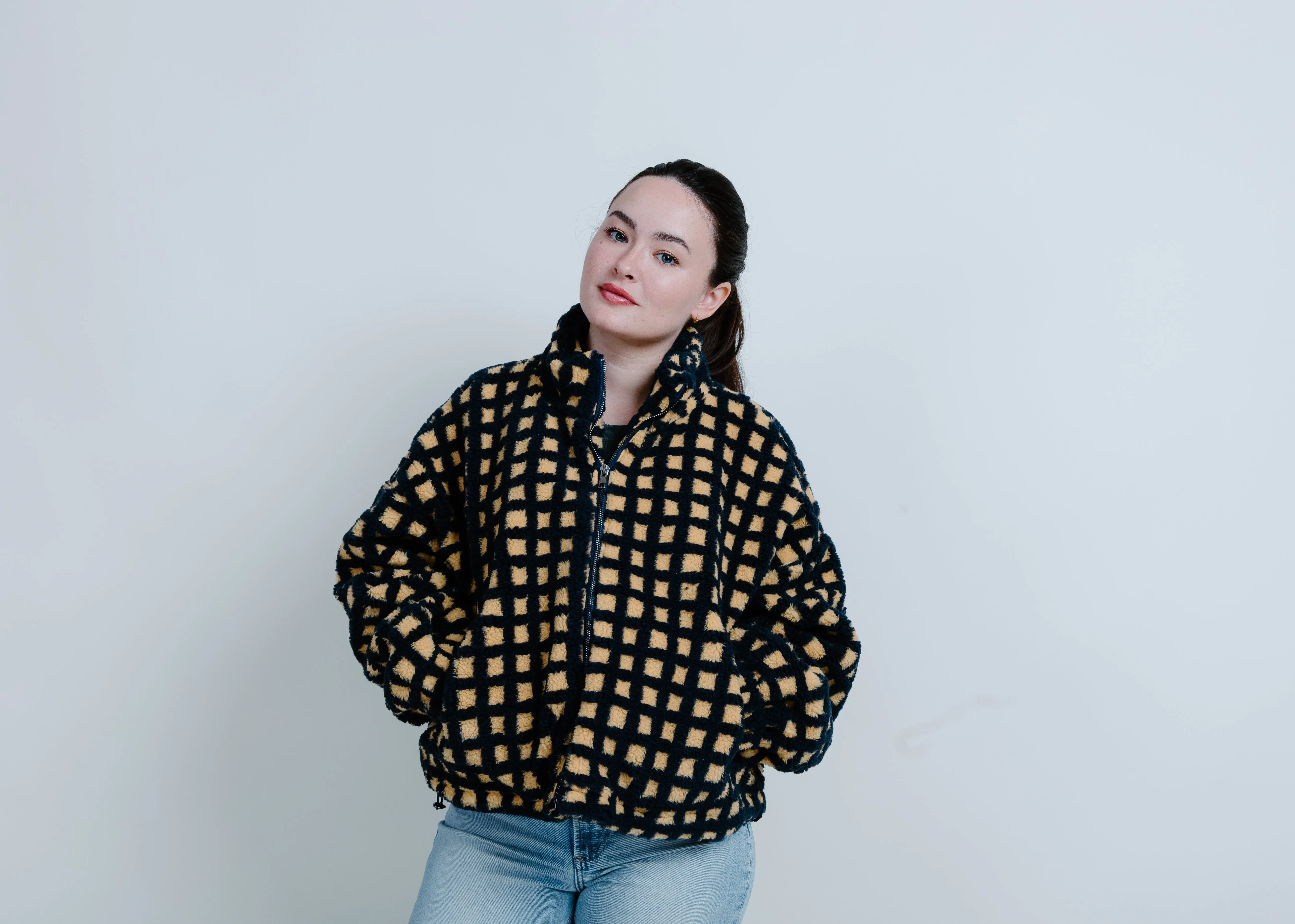 Danni Sherpa Jacket - Navy