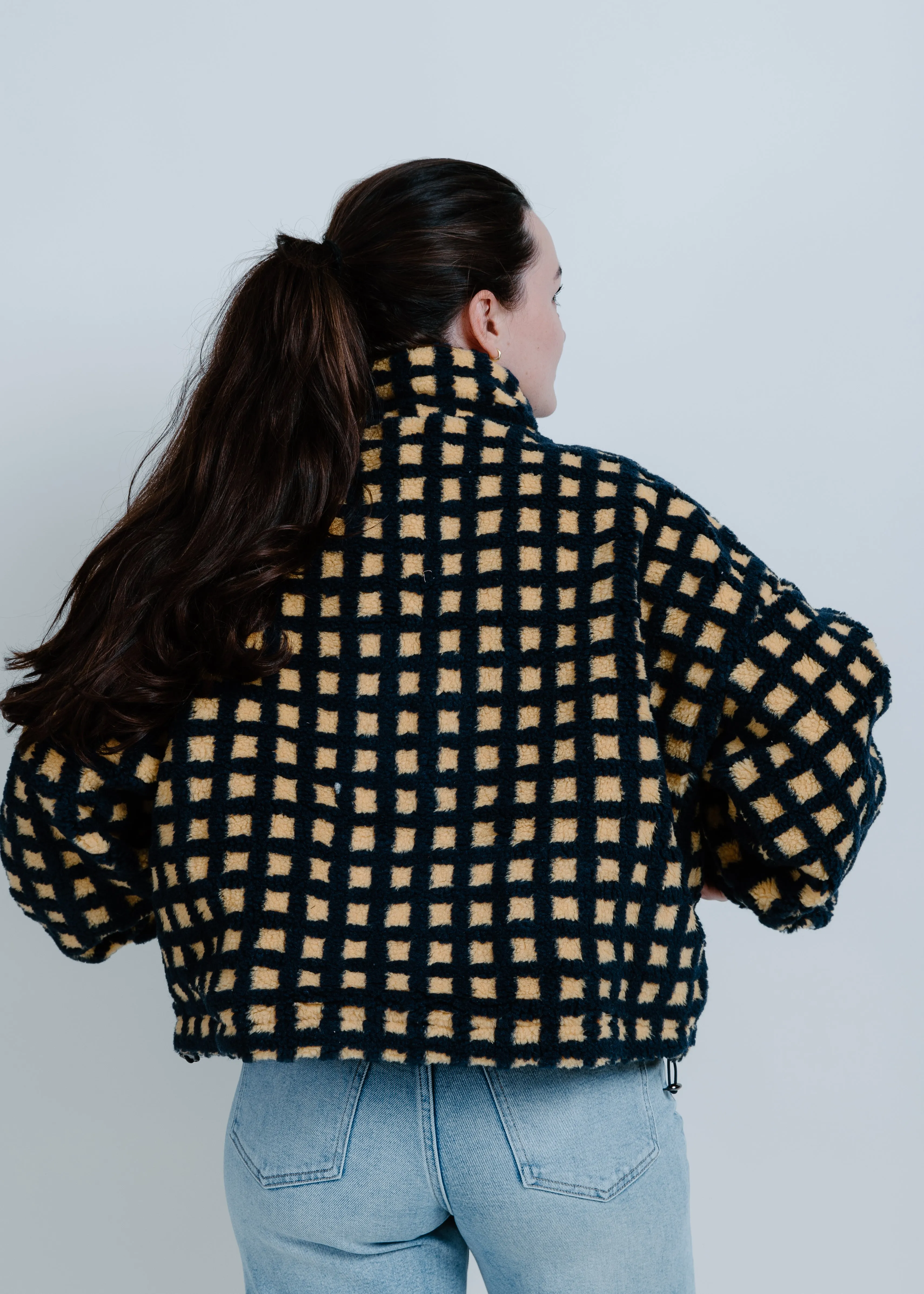 Danni Sherpa Jacket - Navy