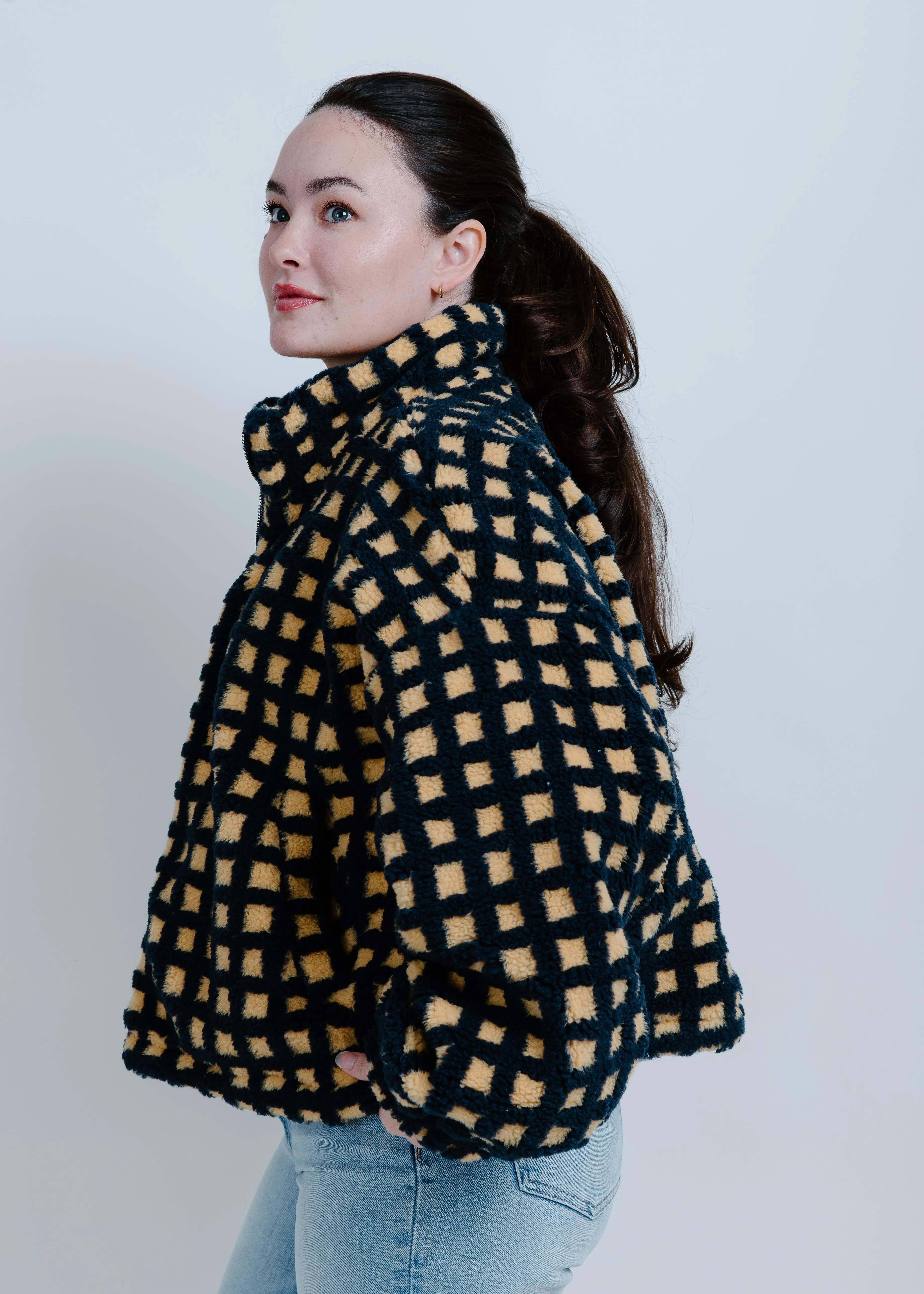 Danni Sherpa Jacket - Navy