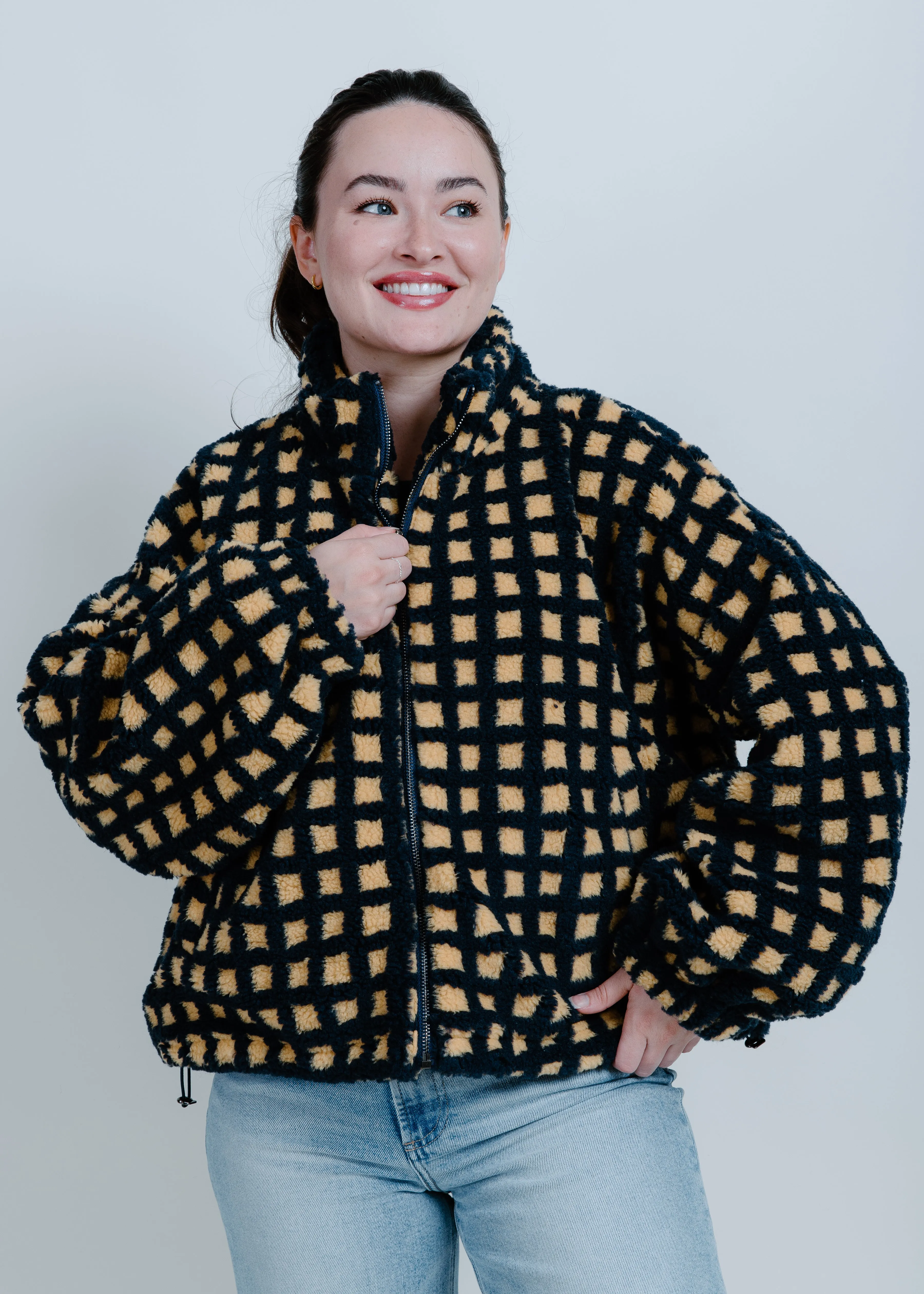 Danni Sherpa Jacket - Navy
