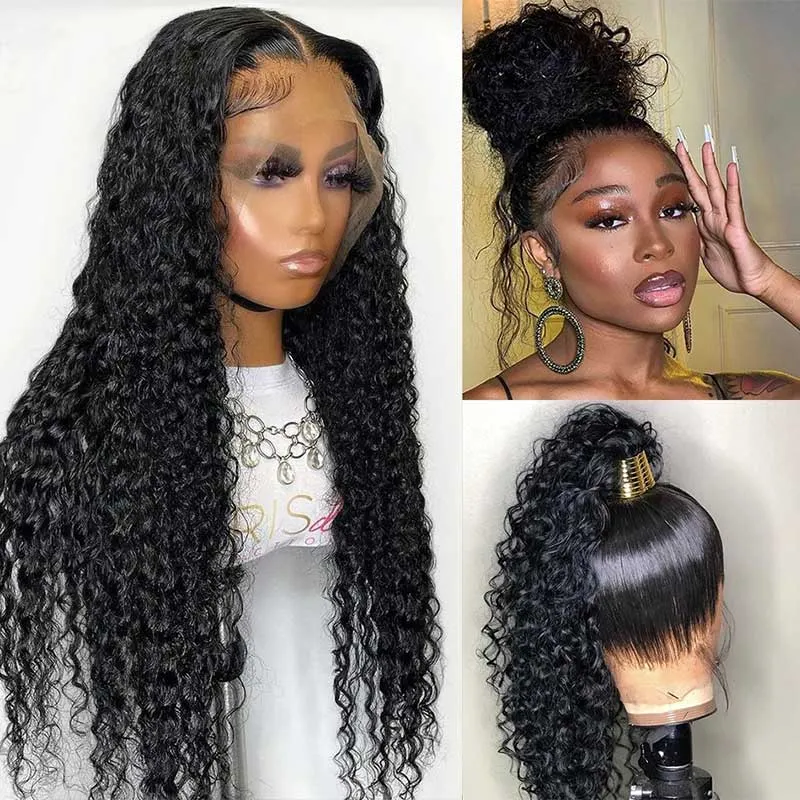 Deep Wave Invisi Strap Snug Fit 360 Transparent Lace Pre Cut Lace Frontal Bleached  Knots Wig