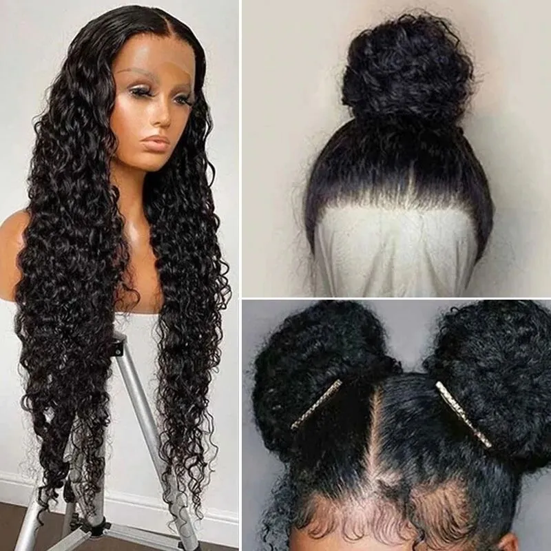 Deep Wave Invisi Strap Snug Fit 360 Transparent Lace Pre Cut Lace Frontal Bleached  Knots Wig