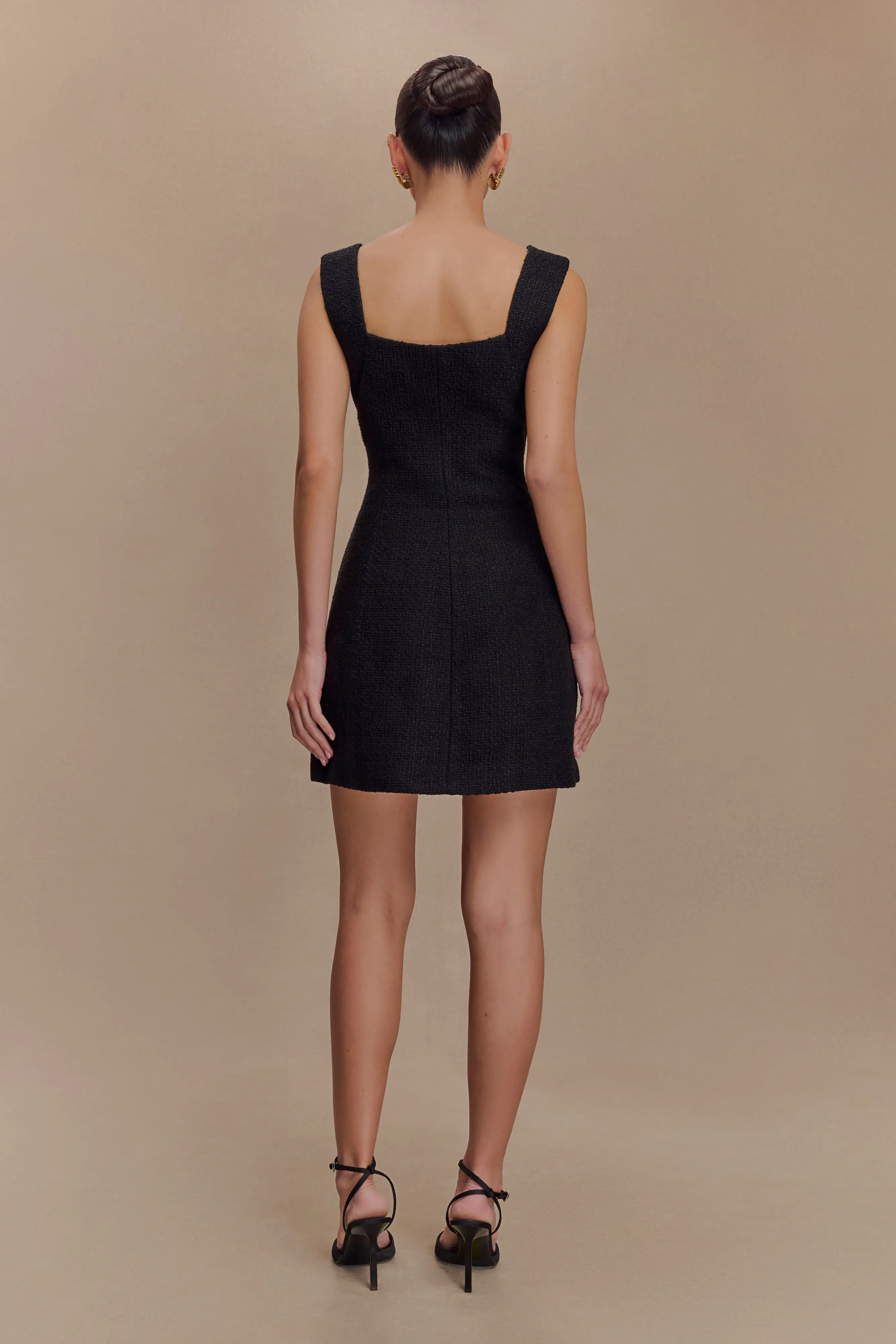 Desire Boucle Mini Dress - Black