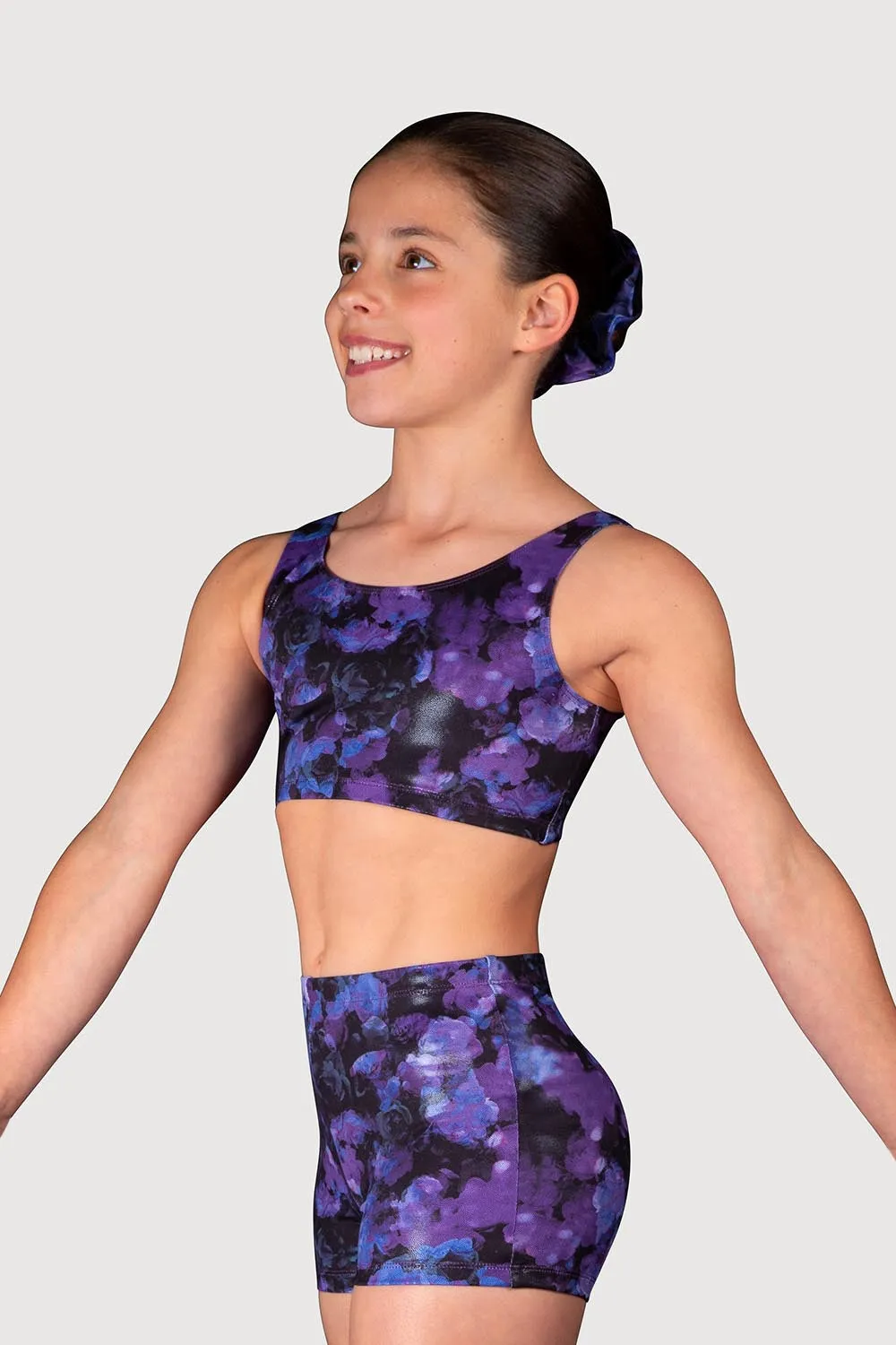 DL5217G - Cosmic Rose Printed Girls Micro Fitted Short