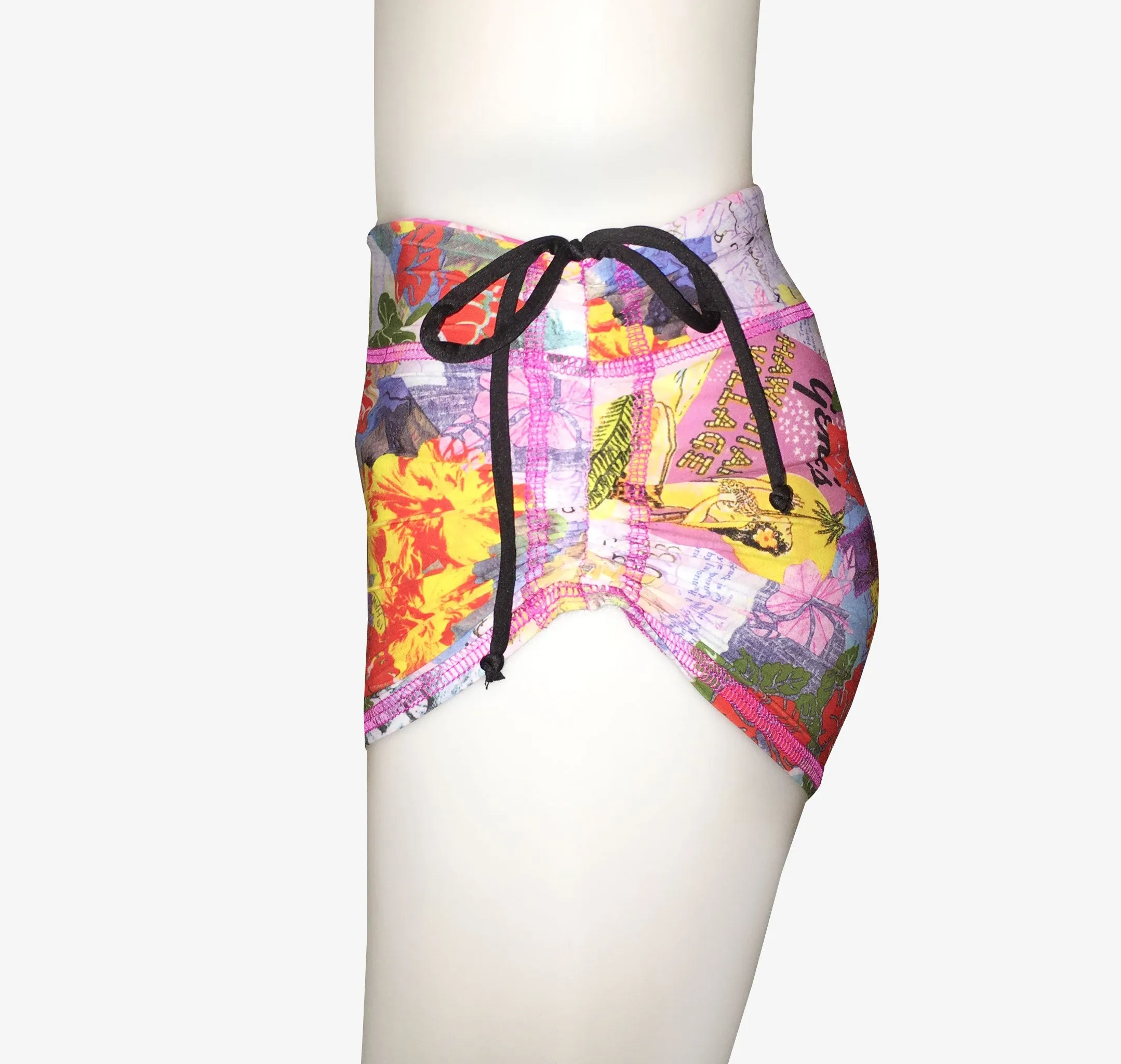 DRAWSTRING SHORTS VINTAGE PINK HAWAII/PINK BATIK
