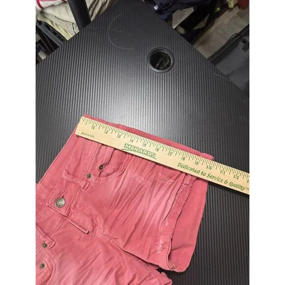 DSquared2 Y2K Distressed Jean Shorts Salmon Pink Size 27 Mini Shorts Cutoff