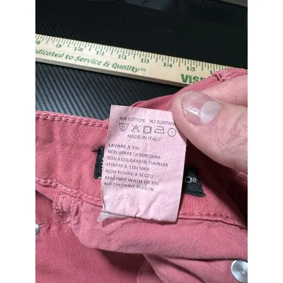DSquared2 Y2K Distressed Jean Shorts Salmon Pink Size 27 Mini Shorts Cutoff